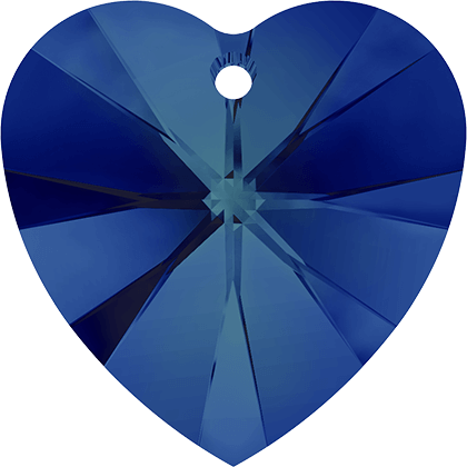 6228 XILION HEART PENDANT - CRYSTAL BERMUDA BLUE