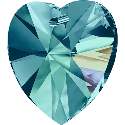 6228 XILION HEART PENDANT - BLUE ZIRCON AURORA BOREAL