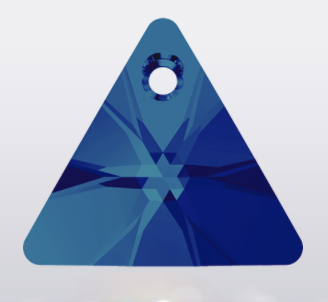 6628 XILION TRIANGLE PENDANT - CRYSTAL BERMUDA BLUE P