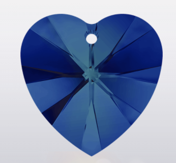 6228 HEART PENDANT - CRYSTAL BERMUDA BLUE P