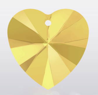 6228 XILION HEART PENDANT - CRYSTAL METALLIC SUNSHINE