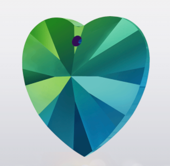 6228 XILION HEART PENDANT- CRYSTAL SCARABAEUS GREEN